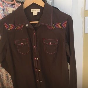 2 ariat snap women’s shirts. Size m